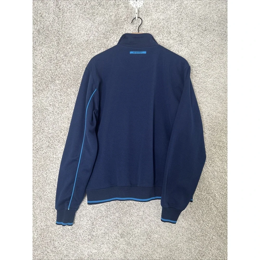 VINTAGE RETRO‎ FOX MEN'S NAVY BLUE POLYESTER TRACK JACKET SIZE L - Picture 8 of 11